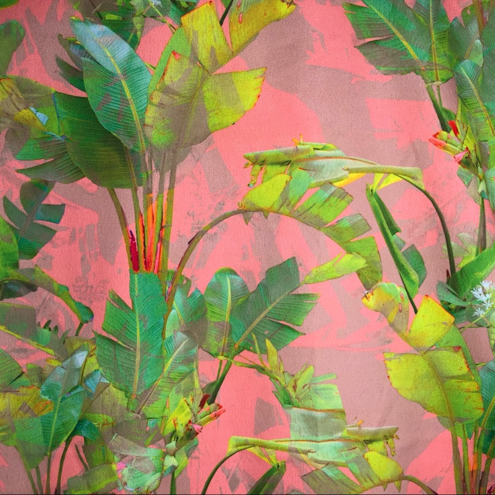 LABEL BE short sleeve blouse botanical pink green - Picture 6 of 8
